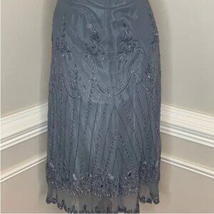 Silk Beaded Slate Colored Skirt